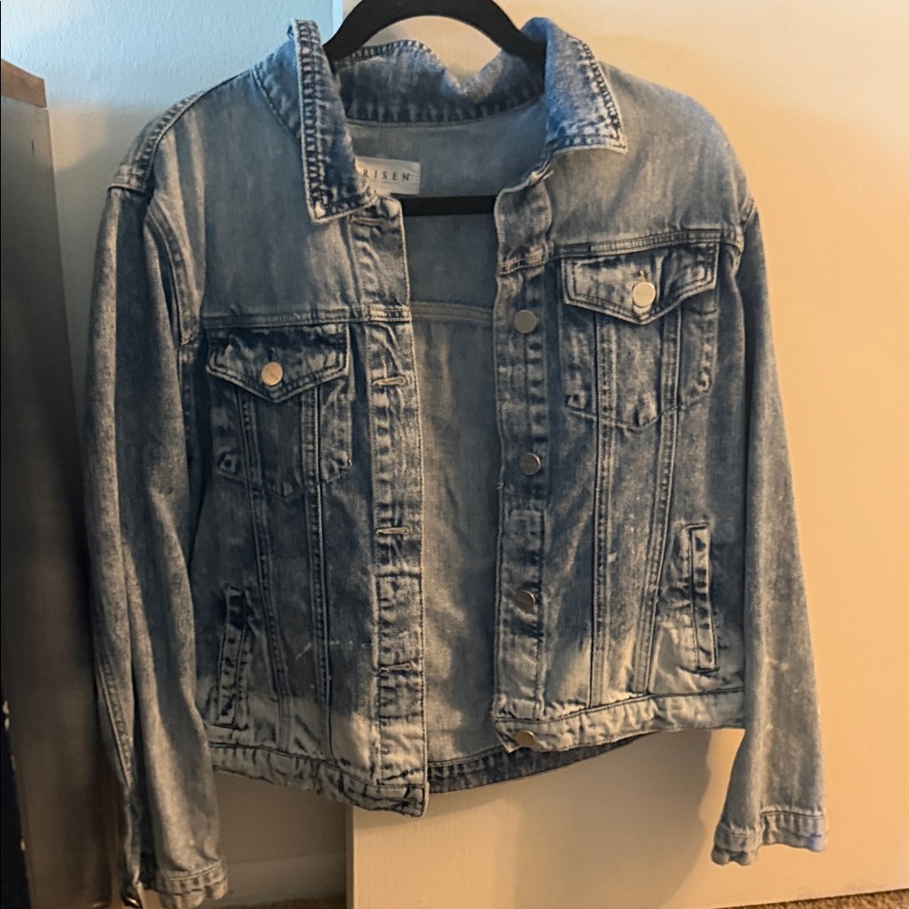 Risen Light Blue Washed Denim Jean Jacket